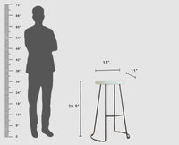 Dublin Solid Wood Kitchen Stool Bar Stool  Kitchen Stool Furniselan - Silt-Green