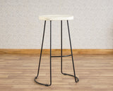 Dublin Solid Wood Kitchen Stool Bar Stool  Kitchen Stool Furniselan - Frosty White