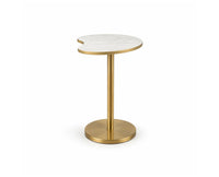 Clara Metal Side Table with Marble - White Marble