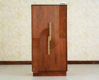Edinburgh Wooden Two Door Wardrobe Almirah Cabinet - Brown Finish