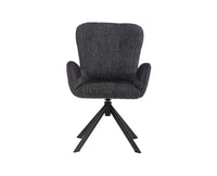 Marlow Swivel Fabric Dining Chair with Metal Legs - Charcoal Grey 