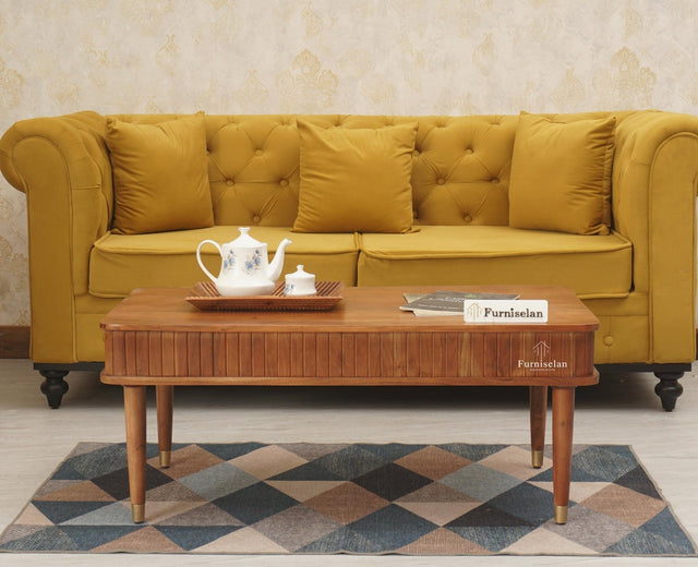 Eiffel Solid Wood Coffee Table - Coffee Table - Furniselan - Brown Finish