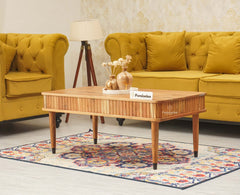 Eiffel Solid Wood Coffee Table - Coffee Table - Furniselan - Natural-Finish