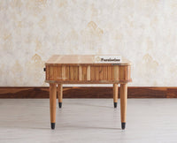 Eiffel Solid Wood Coffee Table Two Drawer - Coffee Table - Furniselan - Natural-Finish