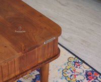Eiffel Solid Wood Coffee Table Two Drawer - Coffee Table - Furniselan - Teak-Finish