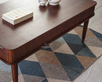 Eiffel Solid Wood Coffee Table Two Drawer - Coffee Table - Furniselan - Grey-Finish