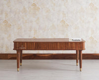 Eiffel Solid Wood Coffee Table Two Drawer - Coffee Table - Furniselan - Teak-Finish