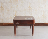 Eiffel Solid Wood Coffee Table Two Drawer - Coffee Table - Furniselan - Grey-Finish