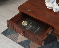 Eiffel Solid Wood Coffee Table Two Drawer - Coffee Table - Furniselan - Grey-Finish