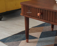 Eiffel Solid Wood Coffee Table Two Drawer - Coffee Table - Furniselan - Grey-Finish