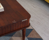Eiffel Solid Wood Coffee Table Two Drawer - Coffee Table - Furniselan - Grey-Finish