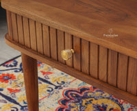 Eiffel Solid Wood Coffee Table Two Drawer - Coffee Table - Furniselan - Teak-Finish