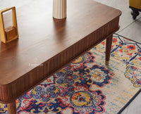Eiffel Solid Wood Coffee Table Two Drawer - Coffee Table - Furniselan - Teak-Finish