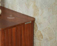 Eiffel Solid Wood Shoe Rack Cabinet Designer Shoe Rack Organizer for Entryway & Living Space Furniselan Brown Finish