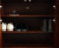 Eiffel Solid Wood Shoe Rack Cabinet Designer Shoe Rack Organizer for Entryway & Living Space Furniselan Grey Finish