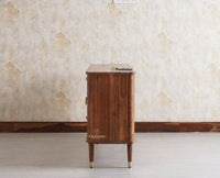 Eiffel Solid Wood Sideboard Cabinet Two Doors and Three Drawers  Furniselan - Teak-Finish