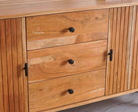 Eiffel Solid Wood Sideboard Cabinet Two Doors and Three Drawers Furniselan - Natural-Finish