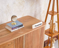 Eiffel Solid Wood Sideboard Cabinet Two Doors and Three Drawers Furniselan - Natural-Finish