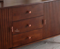Eiffel Solid Wood Sideboard Cabinet Two Doors and Three Drawers Furniselan - Grey-Finish