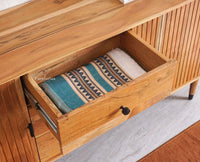 Eiffel Solid Wood Sideboard Cabinet Two Doors and Three Drawers Furniselan - Natural-Finish