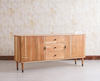 Eiffel Solid Wood Sideboard Cabinet Two Doors and Three Drawers Furniselan - Natural-Finish