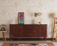 Eiffel Solid Wood Sideboard Cabinet Two Doors and Three Drawers Furniselan - Grey-Finish