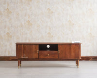 Eiffel Solid Wood TV Cabinet Two Door & One Drawer - Tv Cabinet - Furniselan - Teak-Finish