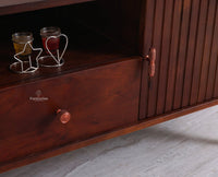 Eiffel Solid Wood TV Cabinet Two Door & One Drawer - Tv Cabinet - Furniselan - Grey-Finish