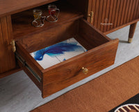 Eiffel Solid Wood TV Cabinet Two Door & One Drawer - Tv Cabinet - Furniselan - Teak-Finish