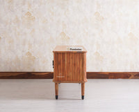 Eiffel Solid Wood TV Cabinet Two Door & One Drawer - Tv Cabinet - Furniselan - Natural-Finish