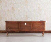 Eiffel Solid Wood TV Cabinet Two Door & One Drawer - Tv Cabinet - Furniselan - Teak-Finish