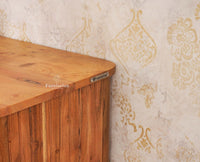 Eiffel Solid Wood TV Cabinet Two Door & One Drawer - Tv Cabinet - Furniselan - Natural-Finish