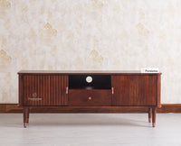 Eiffel Solid Wood TV Cabinet Two Door & One Drawer - Tv Cabinet - Furniselan - Grey-Finish