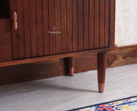 Eiffel Solid Wood TV Cabinet Two Door & One Drawer - Tv Cabinet - Furniselan - Grey-Finish