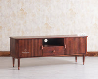 Eiffel Solid Wood TV Cabinet Two Door & One Drawer - Tv Cabinet - Furniselan - Grey-Finish