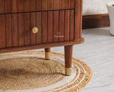 Eiffel Solid Wood Two Door Bedside Table - Bedside Table - Furniselan-Brown Finish