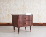 Eiffel Solid Wood Two Door Bedside Table - Bedside Table - Furniselan-Grey-Finish