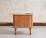 Eiffel Solid Wood Two Door Bedside Table - Bedside Table - Furniselan-Natural-Finish