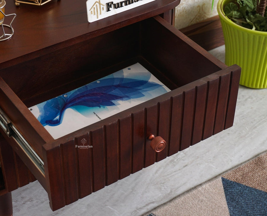 Eiffel Solid Wood Two Door Bedside Table - Bedside Table - Furniselan-Grey-Finish
