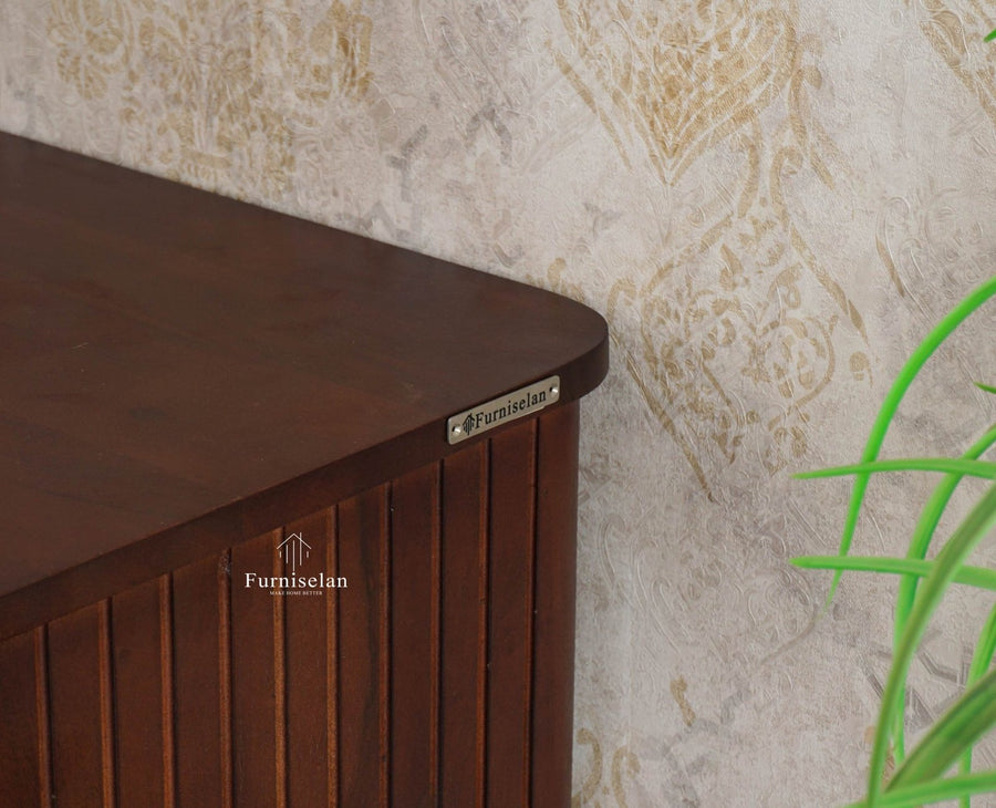 Eiffel Solid Wood Two Door Bedside Table - Bedside Table - Furniselan-Grey-Finish