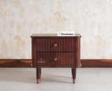 Eiffel Solid Wood Two Door Bedside Table - Bedside Table - Furniselan-Grey-Finish