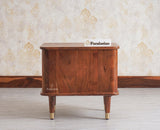 Eiffel Solid Wood Two Door Bedside Table - Bedside Table - Furniselan-Brown Finish