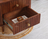 Eiffel Solid Wood Two Door Bedside Table - Bedside Table - Furniselan-Brown Finish