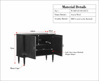 Eiffel Solid Wood Two Door Sideboard Cabinet - Sideboard - Furniselan