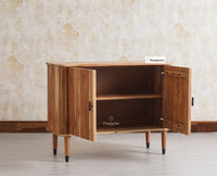 Eiffel Solid Wood Two Door Sideboard Cabinet - Sideboard - Furniselan - Natural-Finish