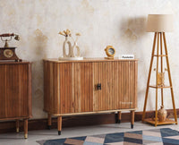 Eiffel Solid Wood Two Door Sideboard Cabinet - Sideboard - Furniselan - Natural-Finish