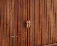 Eiffel Solid Wood Two Door Sideboard Cabinet - Sideboard - Furniselan - Teak-Finish