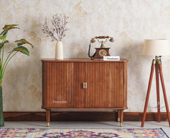 Eiffel Solid Wood Two Door Sideboard Cabinet - Sideboard - Furniselan - Teak-Finish