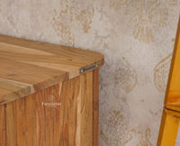 Eiffel Solid Wood Two Door Sideboard Cabinet - Sideboard - Furniselan - Natural-Finish