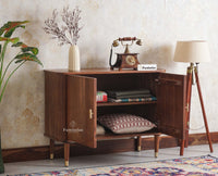 Eiffel Solid Wood Two Door Sideboard Cabinet - Sideboard - Furniselan - Teak-Finish